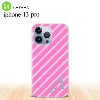 iPhone13 Pro iPhone13Pro ケース ハードケース ストライプ ピンク +アルファベット iPhone13Pro専用 nk-i13p-715i