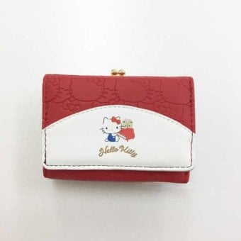 ハローキティ 財布 がま口 レディース ミニ財布 サンリオ キャラクター 型押し 合成皮革 コンパクト 小銭入れ 二つ折り財布 かわいい おしゃれ ギフト プレゼント サンリオ正規ライセンス品