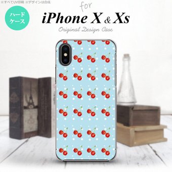 【iPhoneX】【スマホケース/スマホカバー】【アイフォンX】iPhoneX スマホケース カバー アイフォンX さくらんぼ・チェリー 青 nk-ipx-177【メール便送料無料】