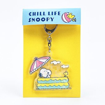 スヌーピー アクリルキーホルダー プール チルライフ 日本製 SNOOPY