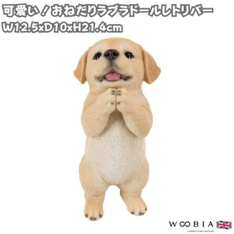 置物 犬 おねだりラブラドールレトリバー 高さ21.4cm woobia ウービア いぬ リアル かわいい おしゃれ 玄関 インテリア オブジェ ガーデン ラブラドール 動物 癒し 棚 北欧 プレゼント ギフト 新築祝い 犬好き