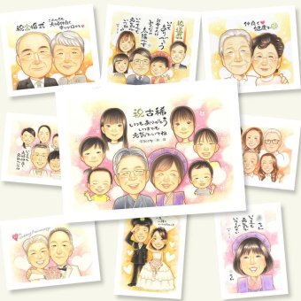 古希 プレゼント 似顔絵 贈り物 ギフト 手描き 名入れ 古希 70歳 長寿 長寿祝い 誕生日 大人数 両親 家族 お母さん お父さん 下書き確認 修正無料 名入れ そっくり サプライズ 宝物 一生もの 長寿祝い 思い出 70歳 キレイ 還暦祝い お祝いの品 ブライダルギフト 記念日 快気祝い オーダーメイド 披露宴 イラスト ウェディングギフト 二次会 百寿祝い