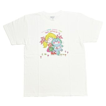 水森亜土 カラーTシャツ(M) ネコ ホワイト アパレル 送料込み