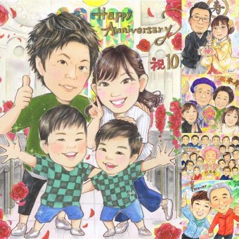 結婚10周年のお祝いに、飾って楽しめる似顔絵をお届けします。 似顔絵 結婚記念日 ギフト 名入れ 贈り物 プレゼント 手描き 結婚10周年 お祝い 記念 周年記念 ご両親 家族 夫婦 名入れ 下書き確認 修正無料 一生もの 親孝行 似てる サプライズ 宝物 記念日 10周年 一生もの 感謝 メモリアルギフト お祝いの品 還暦祝い 初任給 米寿祝い バレンタインデー 卒寿祝い ハロウィン 百寿祝い