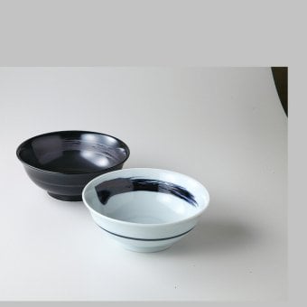 刷毛目ラーメン丼　ペア 磁器 美濃焼 やきものの里から、暮らしを贈ります。　ギフト 食器 セット テーブルウェア