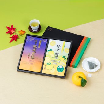 【福寿園】ゆず緑茶と熟成玉露のギフトセット【無料ラッピング】【熨斗対応可】