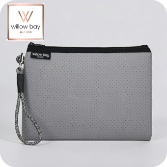 ウィローベイ ポーチ レディース ブランド WILLOWBAY ウィローベイラージブティックポーチ クラッチバッグ PEBBLE GREY
