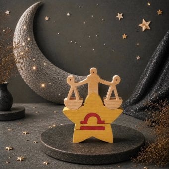 国産ヒノキ 星座の組み木｜天秤座 ♎｜9/23〜10/23生まれ｜木製インテリア・誕生日プレゼント