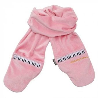 セトクラフト ミトンマフラー ピアノソナタ ピンク SF-3332-PK-200 ピアノ 鍵盤 音符 音楽 発表会 マフラー ミトン 手袋 ポケット付 防寒 レディース キッズ 女性 子供 ギフト プレゼント クリスマス