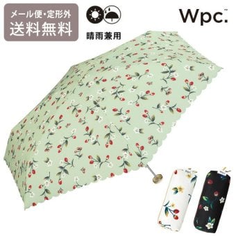 wpc. ストロベリーガーデン ミニ 折り畳み傘 晴雨兼用 日傘 雨傘 定形外 送料無料 UVカット イチゴ 苺 3316-304-002 撥水 軽量 wpc