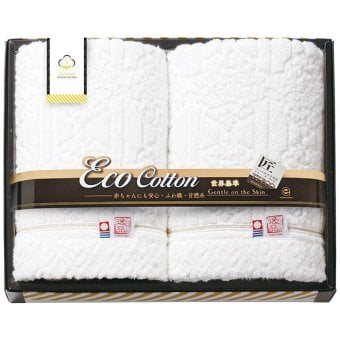 TZ Eco Cott フェイス・ウォッシュタオルセット AP3420 内祝い お祝 出産内祝い
