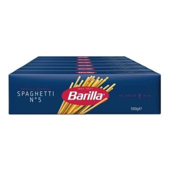barilla スパゲッティ No.5 (1.8mm)  500g×6箱  約30人分 イタリアの高品質パスタ 100% デュラム小麦セモリナ使用
