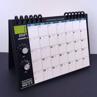 【2027カレンダー】シンセカレンダー SKM-12  シンセ卓上・ツマミマグネット付き