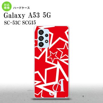 SC-53C SCG015 Galaxy A53 5G スマホケース 背面ケース ハードケース 星 赤 白 +アルファベット メンズ レディース nk-a53-1120i