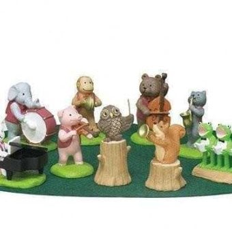 オーナメント セット 音符の森 11個入り 専用マット付 置物 飾り 動物 レジン製 おしゃれ インテリア 雑貨 ミニチュア フィギュア 子供部屋 玄関 卓上 ギフト クリスマス 演奏会 セトクラフト