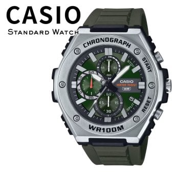 箱なし カシオ 腕時計 メンズ CASIO グリーン ブラック シルバー クロノグラフ 100m防水 カレンダー 大きめ 軽量 スポーツ 海外モデル 逆輸入 アウトドア 誕生日 プレゼント ギフト 成人 卒業 入学
