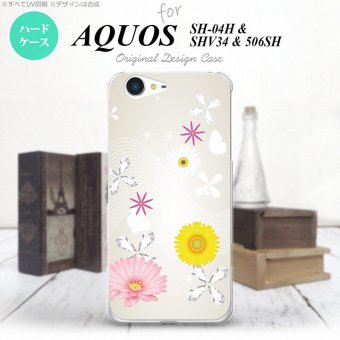 【SH04H】【スマホケース/スマホカバー】【アクオス ゼータ】SH04H スマホケース AQUOS ZETA SH04H カバー アクオス ゼータ 花柄・ミックス（B） 白 nk-sh04h-274【メール便送料無料】