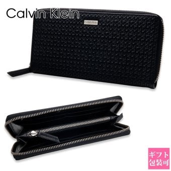 カルバンクライン 長財布 メンズ Calvin Klein 財布 ラウンドファスナー 本革 レザー ブラック 黒 小銭入れ付き RFID スキミング防止 カード収納 31CK190002 001 CK メンズ財布 ラウンドジップ 大容量 カードポケット12枚 札入れ2室 男性 誕生日 プレゼント ギフト ブランド