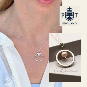 英国製 ハンドメイド パールネックレス レディース サークル シルバー 925 スターリングシルバー 誕生日 プレゼント ギフト
