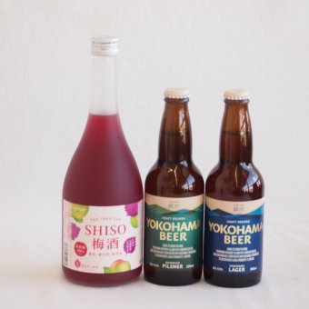 鍛高譚とクラフトビール3本セット(合同酒精鍛高譚の梅酒12度(北海道) 横浜ビール ピルスナー(神奈川県) 横浜ビール ラガー(神奈川県)) 720ml×1本 330ml×2本