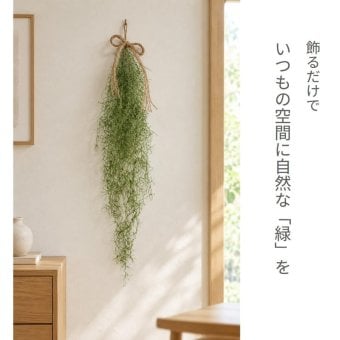 【送料無料】 飾るだけでお洒落な空間に【造花・光触媒】光触媒がお部屋の気になる臭いを脱臭 フェイクグリーンで癒しの空間　 造花 観葉植物  スパニッシュモス壁掛け 光触媒でニオイを分解！