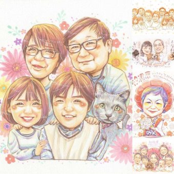 誕生日のお祝いに、似ていて、やさしく、飾りたくなる一枚。 家族 似顔絵 ギフト プレゼント 手描き 名入れ 贈り物 誕生日 お祝い 記念 家族 記念日 祖母 祖父 両親 家族 ご両親 名入れ 修正無料 下書き確認 親孝行 宝物 似てる かわいい 一生もの 宝物 家族 結婚祝い オーダーメイド クリスマス 初任給 オリジナル 喜ばれる 百寿祝い 喜寿祝い 節目 快気祝い 傘寿祝い 古希祝い 感激