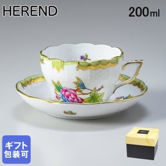 ヘレンド HEREND ティーカップ&ソーサー ヴィクトリア・ブーケ 洋食器 200ml 手描き 兼用カップ（ティー・コーヒー） 730000 VBO 【00730000-VBO】 内祝い 洋食器 送別会 誕生日 お中元 結婚祝い 結婚式 高級【スペシャルラッピング660円(別売り)】 父の日 母の日 即日発送 成人祝い ホワイトデー