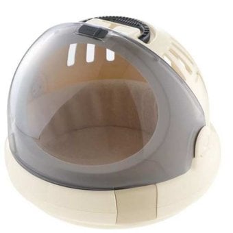 リッチェル コロル おでかけネコベッド M ベージュ 猫用 キャリーバッグ ハード ペット用品 コンテナ キャリーケース ドーム型 ベッド 2way 通院 旅行 避難 防災用品
