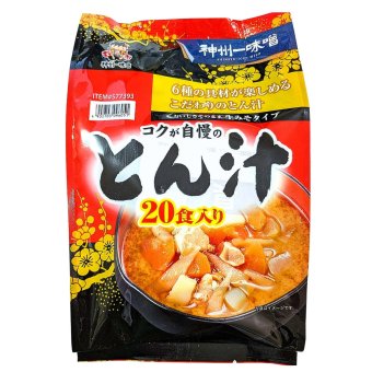 神州一味噌とん汁　生みそタイプ　20食入　豚肉と6種野菜　即席みそ汁　#577393