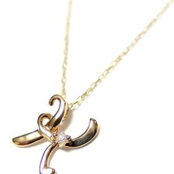 イニシャル ネックレス K18 ゴールド ダイヤモンド 0.01ct 一粒 ダイヤネックレス ペンダント レディース アクセサリー 18金 ジュエリー プレゼント ギフト 記念日 誕生日