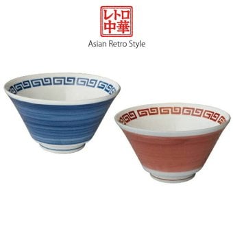 ナルト ラーメンペア ラーメン鉢 ペア食器 中華食器 ラーメンどんぶり ナルト柄 昭和レトロ おうち中華 ギフト 結婚祝い 新築祝い ギフト〈02383〉 M-mode