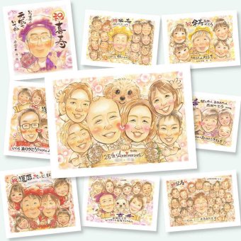 銀婚式のギフトに、より気持ちが伝わる贈り物に。ラッピング対応で、贈り物として渡しやすい似顔絵です。 結婚記念日 プレゼント 似顔絵 贈り物 手描き ギフト 名入れ 銀婚式 真珠婚 金婚式 大人数 パートナー 両親 夫婦 下書き確認 名入れ 修正無料 そっくり 喜ばれる サプライズ 親孝行 記念日 25周年 一生もの 銀婚式 イラスト 贈答品 ブライダルギフト 白寿祝い 結婚祝い 二次会 クリスマス