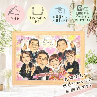 サンクスボード ギフト 似顔絵 手描き プレゼント 名入れ 贈り物 サンクスボード 結婚式 感謝 披露宴 婚礼 大人数 新郎 新婦 親族 両親 修正無料 下書き確認 名入れ かわいい 喜ばれる 親孝行 実績多数 思い出 感謝ボード 婚礼 披露宴 色紙 サプライズ 引っ越し 卒寿祝い 初任給 キレイ ブライダルギフト 感動 ウェディングギフト 結婚祝い 百寿祝い