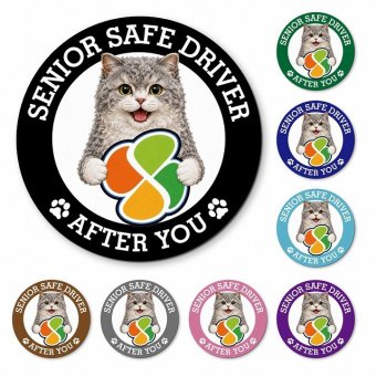 カーサイン 高齢者マーク SENIOR SAFE DRIVER セルカークレックス マグネット 強力 直径13cm 肉球 日本製 車 ステッカー