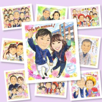 結婚式のギフトに、プロの職人が描く似顔絵はいかがですか。初めての似顔絵注文でも安心です。 似顔絵 贈り物 ウェルカムボード 手描き プレゼント ギフト 名入れ 結婚式 ウェディング 婚礼 ブライダル 記念 両親 新婦 新郎 カップル 名入れ 修正無料 下書き確認 一生もの 実績多数 親孝行 宝物 思い出 一生もの 結婚式 ウェディング お祝いの品 闘病中の方への励まし ウェディングギフト 応援