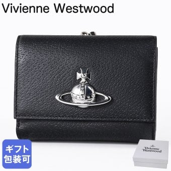 ヴィヴィアンウエストウッド Vivienne Westwood 三つ折り財布 コンパクト がま口小銭入れ付き ウォレット レディース ブラック 5107005HW L00F7 N401 折財布 送別会 誕生日 お中元 結婚祝い 結婚式 彼氏 息子 夫 男性 彼女 妻 女性 財布 高級 父の日 母の日【スペシャルラッピング660円(別売り)】 即日発送ファッション小物 ホワイトデー