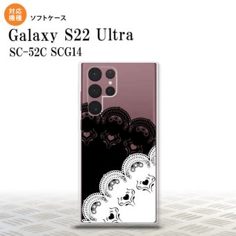 SC-52C SCG14 Galaxy S22 Ultra スマホケース 背面ケースソフトケース レース B 黒 白 メンズ レディース nk-s22ul-tp726