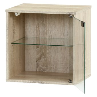 コレクションボックス(前板ガラス) オーク オーク・オークホワイト 2色展開 収納ラック オープンラック シェルフ 整理棚 収納家具 おしゃれ シンプル 新生活 インテリア 不二貿易
