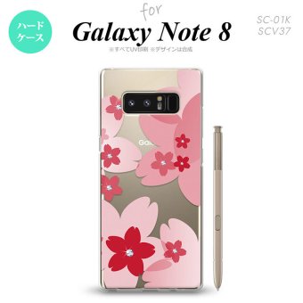 【SC01K】【スマホケース/スマホカバー】【ギャラクシー ノート8】SC01K スマホケース Galaxy Note8 SC-01K カバー ギャラクシー ノート8 花柄・サクラ 赤 nk-sc01k-056【メール便送料無料】