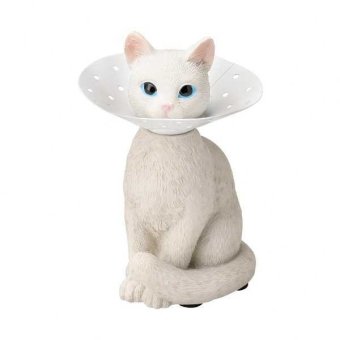 セトクラフト ピアスホルダー 白ネコ アクセサリースタンド 収納 エリザベスカラー デザイン マグネット式 おしゃれ かわいい 猫雑貨 インテリア 卓上 小物入れ プレゼント