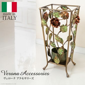 イタリア 家具 ヨーロピアン ヴェローナクラシック アイアン傘立て-正方形  傘 玄関 ヨーロッパ家具 クラシック 輸入家具 アンティーク風 イタリア製 おしゃれ 高級感 エレガント リモート テレワーク 在宅