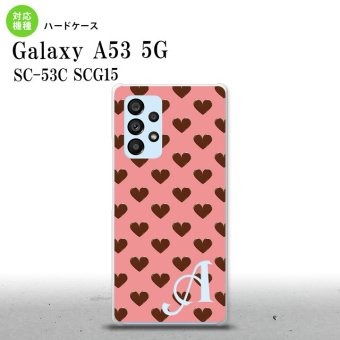 SC-53C SCG015 Galaxy A53 5G スマホケース 背面ケース ハードケース ハート B ピンク +アルファベット メンズ レディース nk-a53-173i