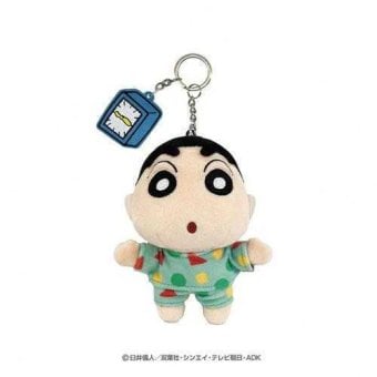 クレヨンしんちゃん ぬいぐるみ キーリング しんのすけ パジャマ 刺繍チャーム付き マスコット キーホルダー 鍵 バッグチャーム キャラクター グッズ 子供 キッズ ギフト プレゼント