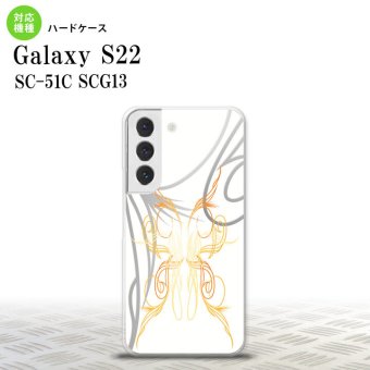 SC-51C SCG13 Galaxy S22 スマホケース 背面ケース ハードケース ピンスト 白 黄 メンズ レディース nk-s22-1247