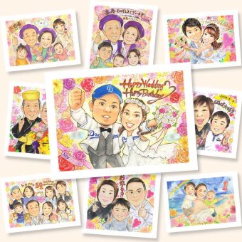 結婚式の記念に、ギフトにぴったりの似顔絵です。下書き確認ができるので、安心して贈れます。 似顔絵 プレゼント 結婚祝い 手描き 名入れ 贈り物 ギフト 結婚式 ブライダル 婚礼 記念 ウェディング カップル 両親 新郎 新婦 修正無料 下書き確認 名入れ そっくり 実績多数 似てる 一生もの 結婚式 ウェディング 一生もの 思い出 贈答品 披露宴 感謝 お祝いの品 サプライズ 大人数 喜ばれる