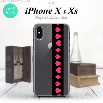 【iPhoneX】【スマホケース/スマホカバー】【アイフォンX】iPhoneX スマホケース カバー アイフォンX トランプ(帯) 黒×ピンク nk-ipx-524【メール便送料無料】
