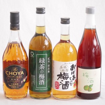 豪華梅酒4本セット(おばあちゃんの梅酒 文蔵梅酒(熊本) 芳醇ブランデー仕立チョーヤ梅酒 蜂蜜梅酒(和歌山)) 720ml×4本
