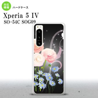 Xperia 5 IV Xperia5 IV スマホケース 背面ケース ハードケース 花柄 ミックス C 黒 2022年 10月発売 nk-xp54-283