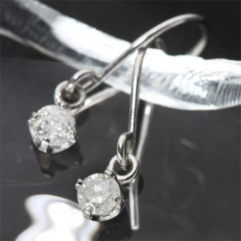 ピアス レディース K18 ホワイトゴールド 0.1ct ダイヤモンド フックピアス 18金 ダイヤ 揺れる 宝石 記念日 誕生日 プレゼント 女性 彼女 妻 贈り物 華奢 上品 ギフト