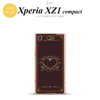 【SO02K】【スマホケース/スマホカバー】【エクスペリア XZ1】SO02K スマホケース Xperia XZ1 Compact SO-02K カバー エクスペリア XZ1 飾りハート（B) 茶 nk-so02k-tp619【メール便送料無料】